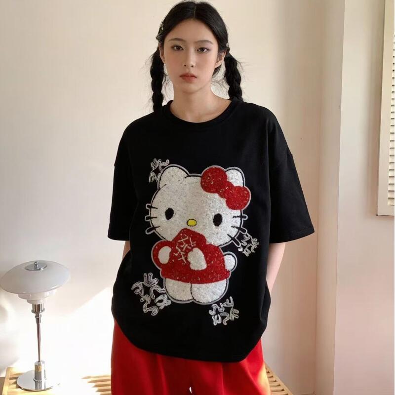 Summer Clothing Styles - Sevimli Kısa Kollu Hello Kitty Yaz