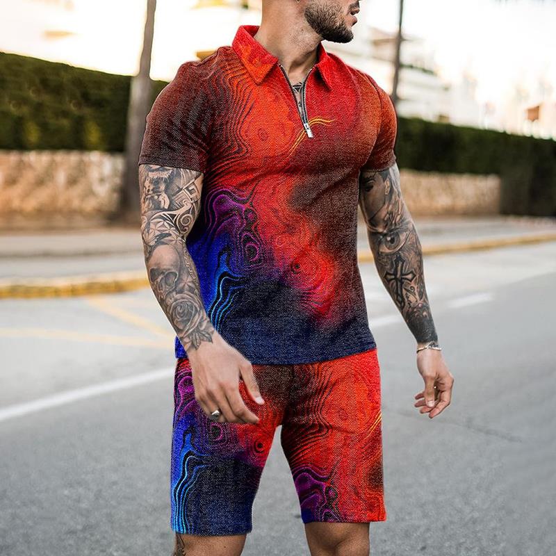 Summer Clothing Styles - Yazlık Fermuarlı Polo Yaka Tişört Takım