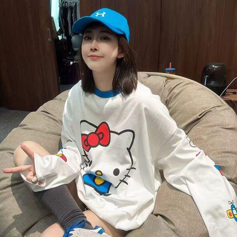 Summer Clothing Styles - Uzun kollu Hello Kitty yaz yeni