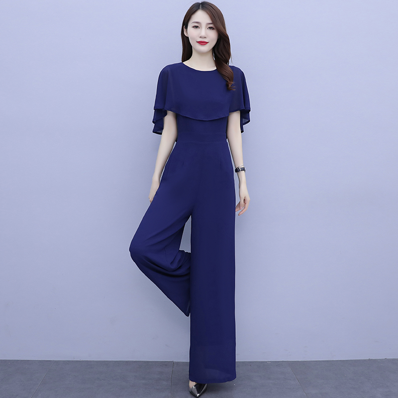 Palazzo Pant Wide - Kadın Yaz Dökümlü Playsuits Geniş Bacak