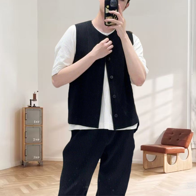 Crew Clothing Summer Jacket - Miyake Orijinal Pilili Yelek erkek Ekip