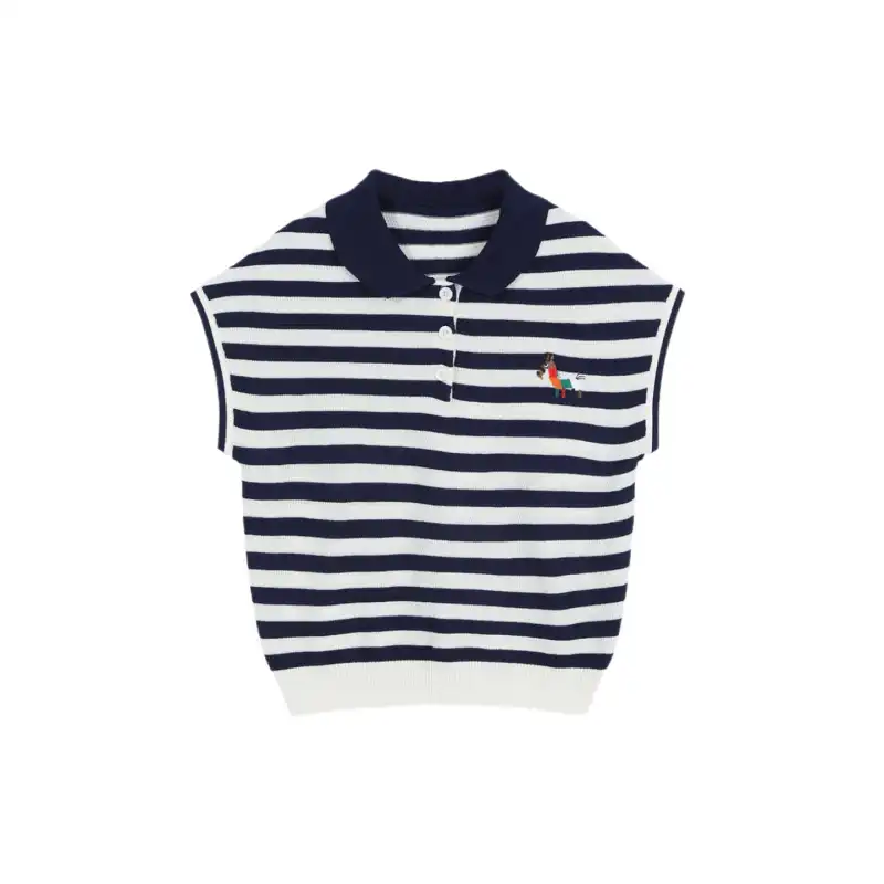 Summer Clothing Drop - Kadın Giyim Moda Çizgili Örgü Turn-down