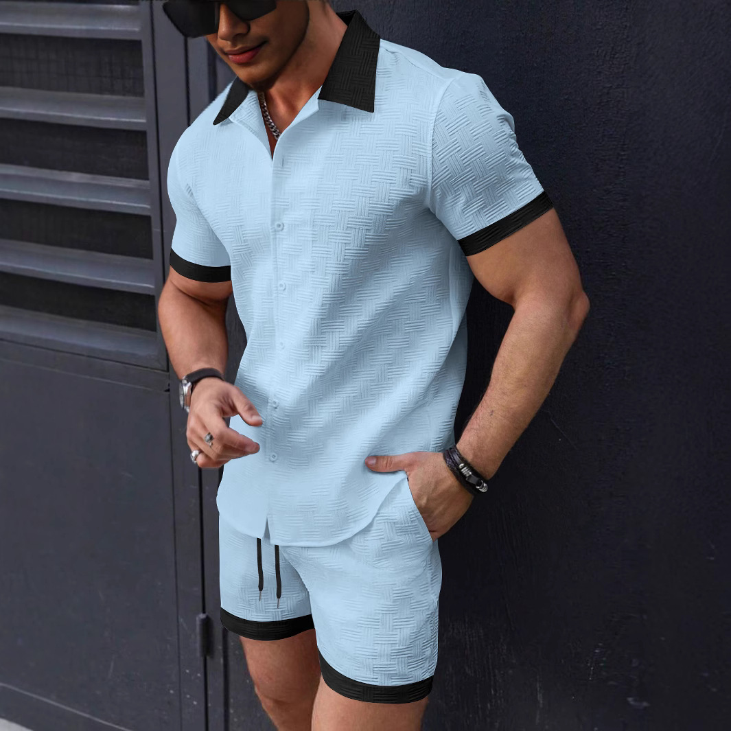 Summer Clothing Men Linen - Eşleşen Takımlar Trend Erkek Takımı Keten