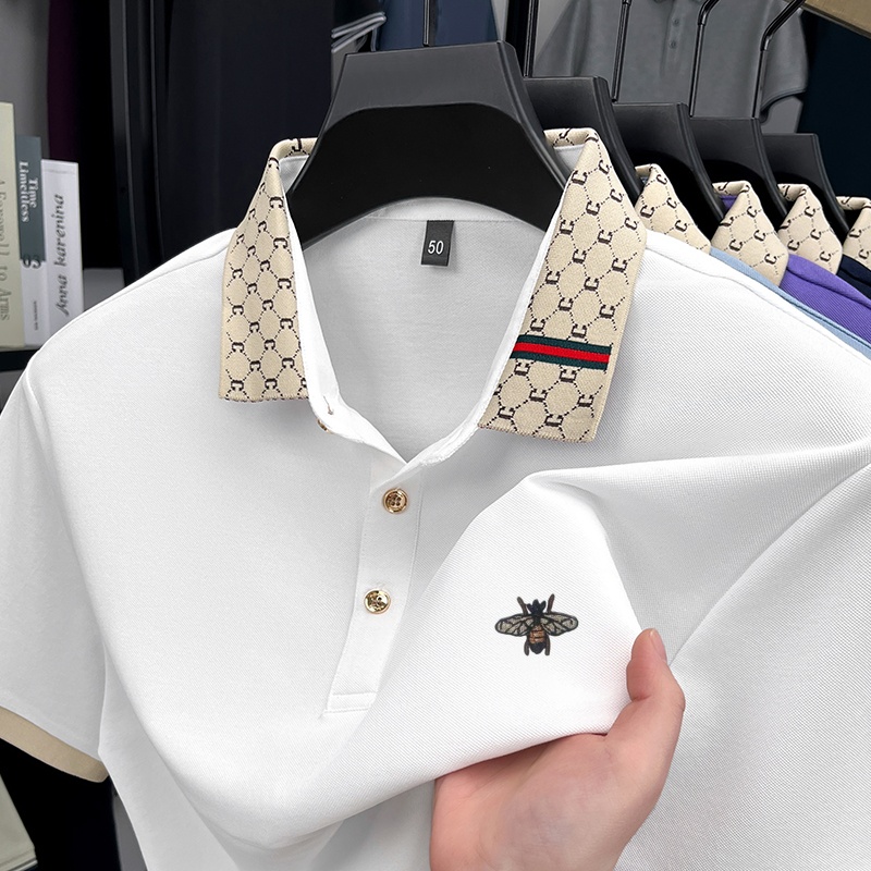 Summer Clothing Men Linen - Lüks Marka Yüksek Kalite Erkek Yaka