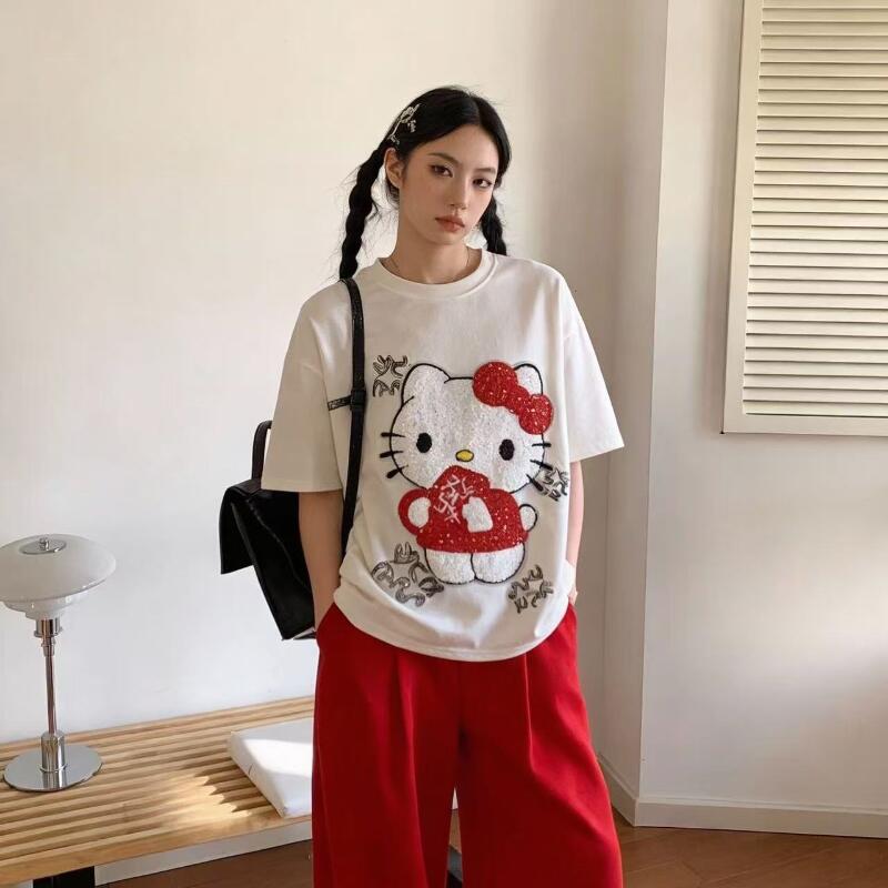 Sevimli Kısa Kollu Hello Kitty - Summer Clothing Styles incelemesi ve fiyatı