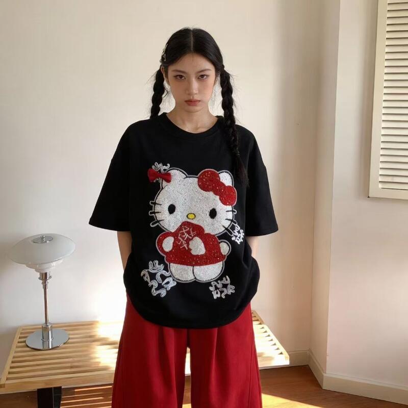 Sevimli Kısa Kollu Hello Kitty - Summer Clothing Styles incelemesi ve fiyatı