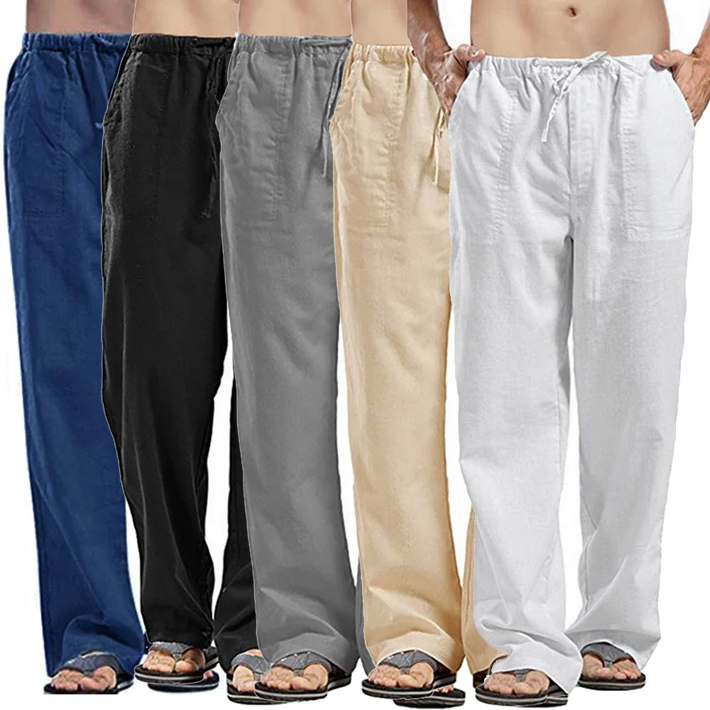Günlük erkek pantolonları pamu - Summer Clothing Men Linen incelemesi ve fiyatı