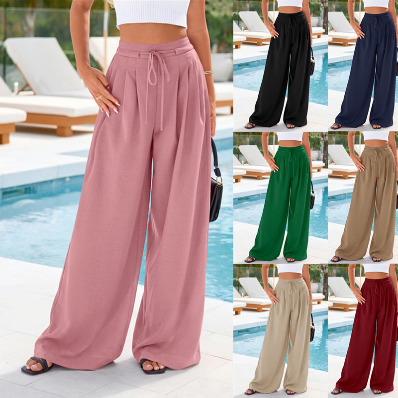 Kadınlar Yüksek Bel İpli Geniş - Palazzo Pant Wide incelemesi ve fiyatı