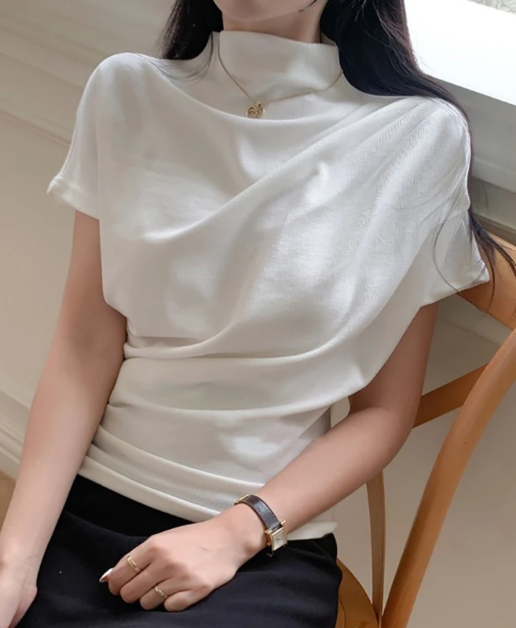 Yarım balıkçı yaka T Shirt kad - Summer Clothing Drop incelemesi ve fiyatı