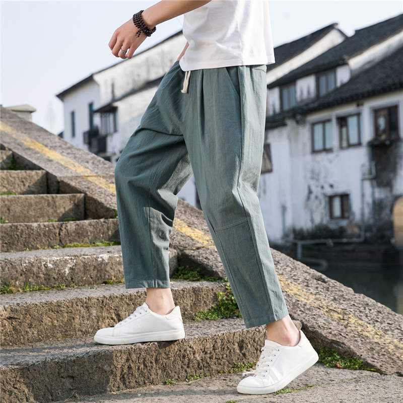 Keten Geniş Erkek Pantolon Yen - Summer Clothing Men Linen incelemesi ve fiyatı