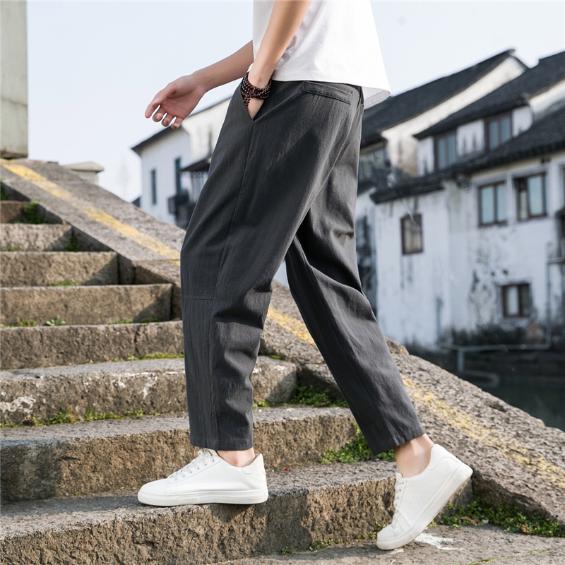 Keten Geniş Erkek Pantolon Yen - Summer Clothing Men Linen incelemesi ve fiyatı