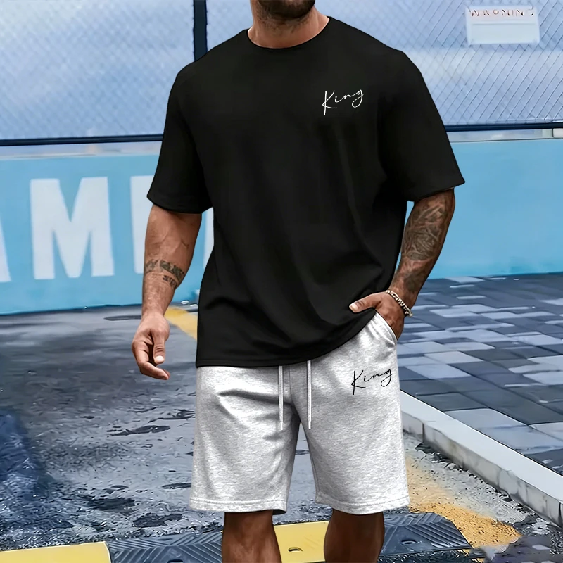 King Letter erkek Set Pamuklu  - Summer Clothes Fashion incelemesi ve fiyatı