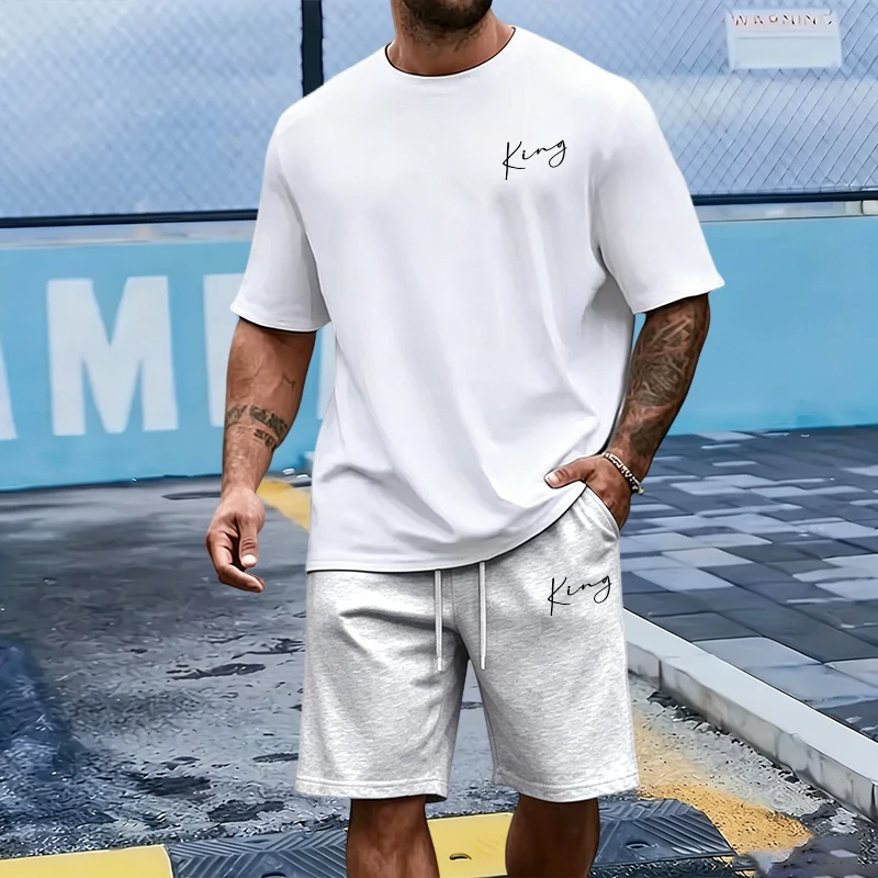 King Letter erkek Set Pamuklu  - Summer Clothes Fashion incelemesi ve fiyatı