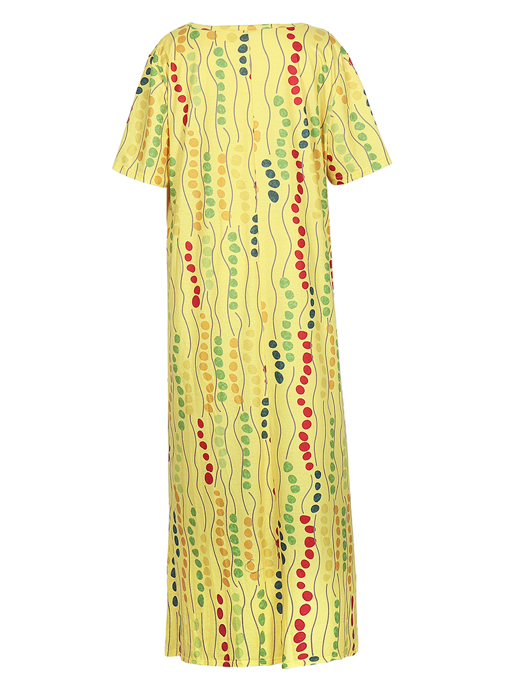 Büyük Beden Sarı Baskılı Midi  - Summer Clothing For Older Women incelemesi ve fiyatı